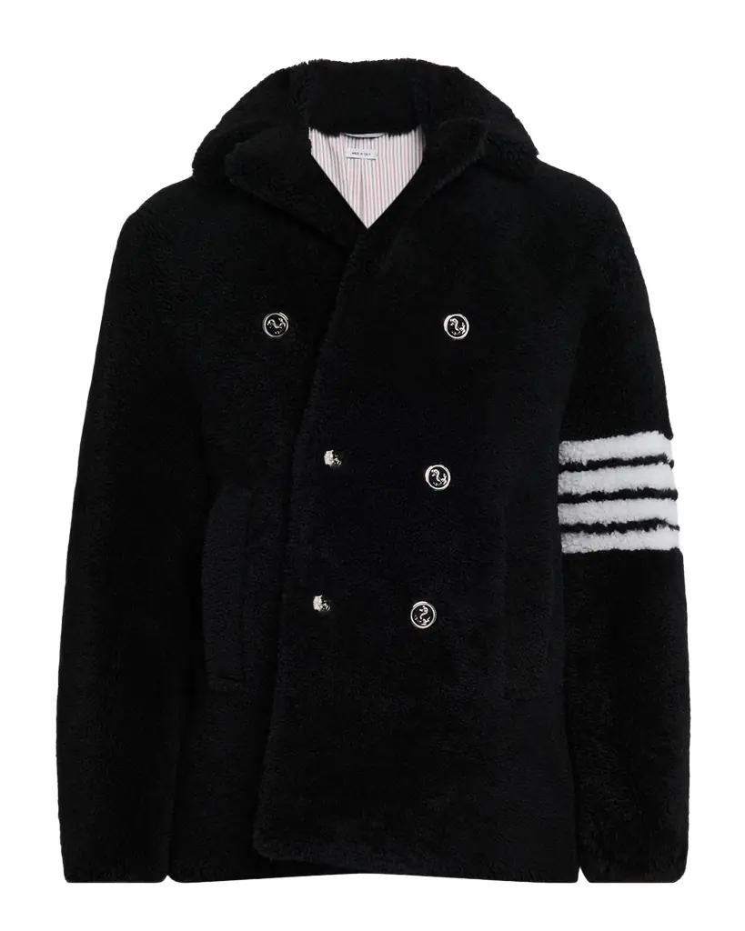 Thom Browne Men 's Shealing 4-Bar Unconstructed Peacoat