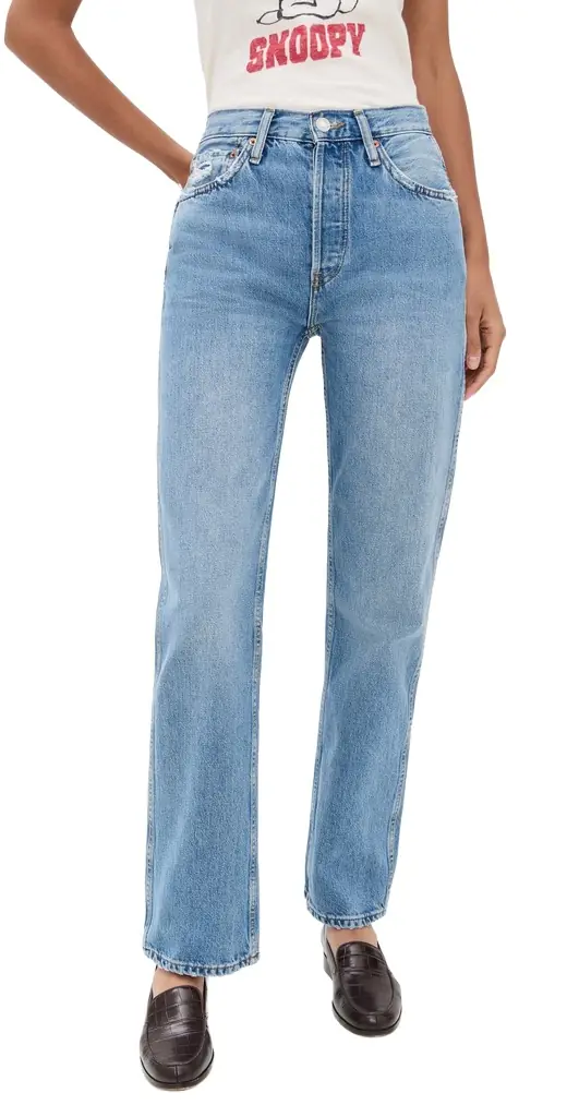 RE/DONE 90s High Rise Loose Jeans Worn Blue