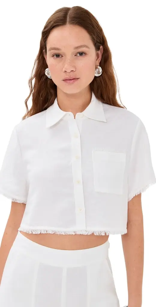 SIMKHAI olange hort leeve Cropped hirt White