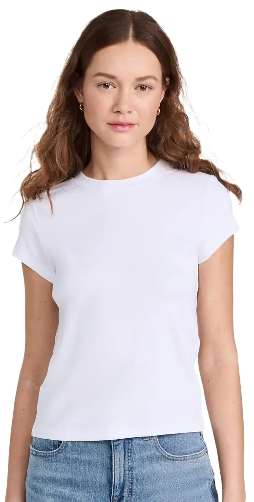 Madewell Supima Rib Tee Eyelet White