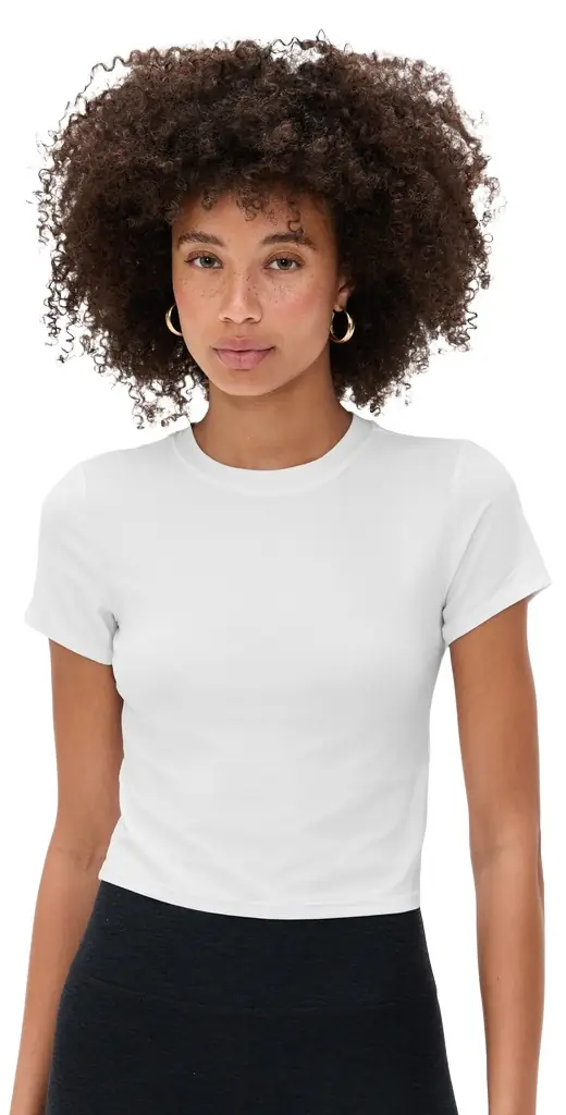 Beyond Yoga Featherweight Cropped Tee Cloud White