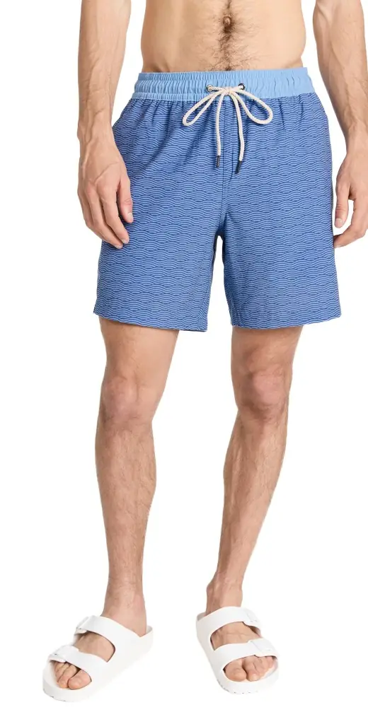 Fair Harbor The Bayberry wim Trunks 7 Blue Waves