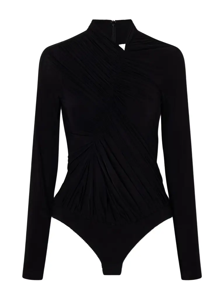 Stella McCartney Draped Crepe-jersey Bodysuit