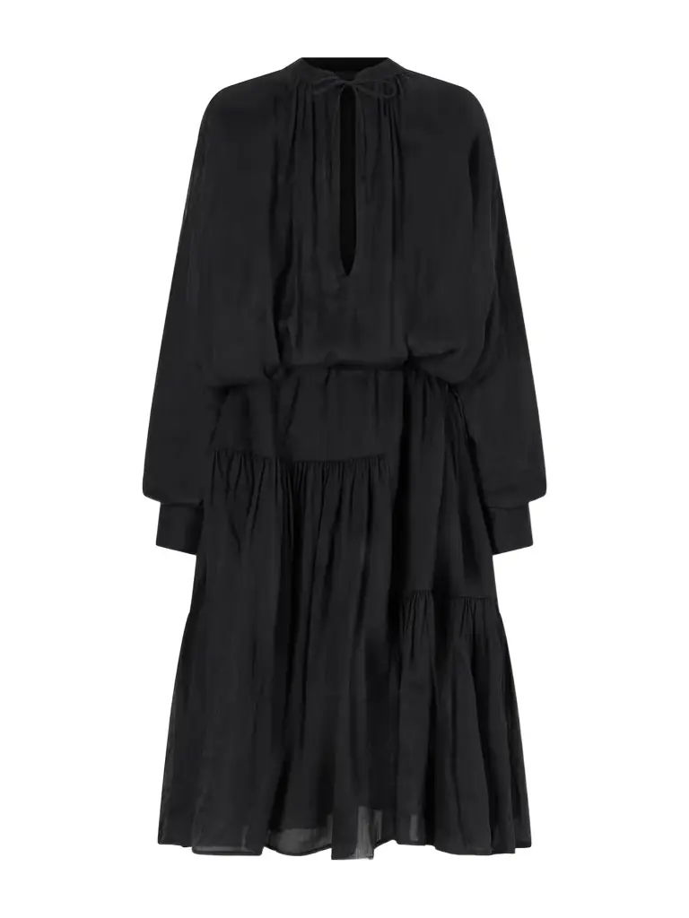 Dries Van Noten Pleated Ramie-mousseline Midi Dress