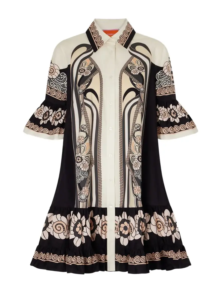 La DoubleJ Choux Patterned Cotton-poplin Mini Dress
