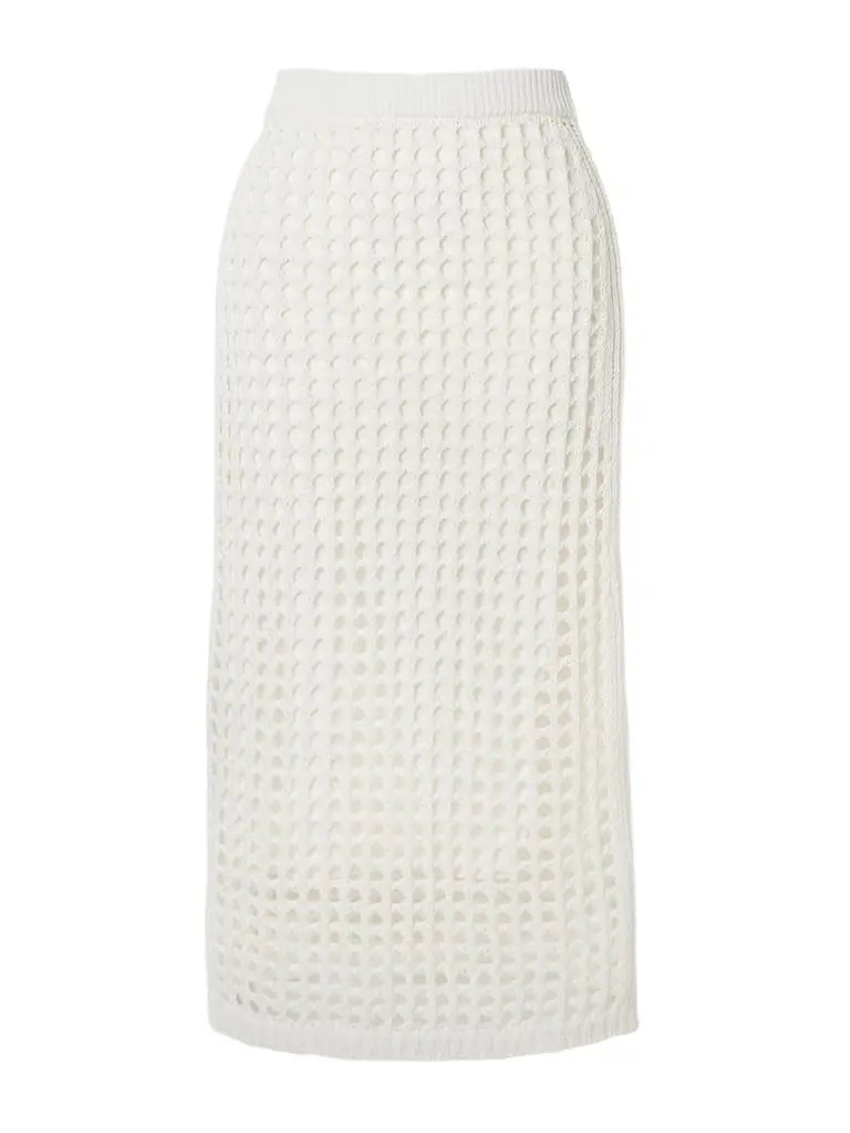 Max Mara Crocheted Cotton Midi Skirt