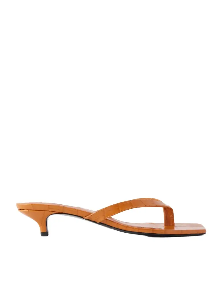 TOTEME Croc-effect Leather Sandals