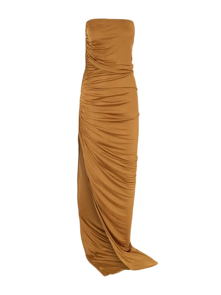 Rick Owens Edfu Strapless Gathered Stretch-jersey Gown