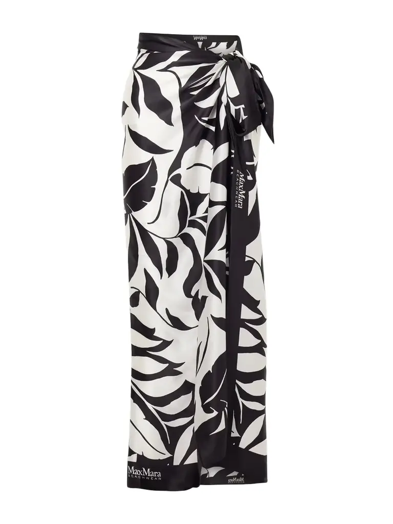 Max Mara Beachwear Spuma Printed Silk Pareo