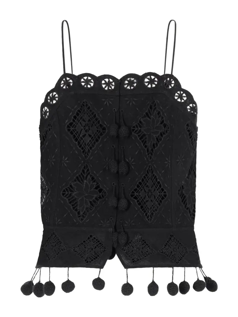 Isabel Marant Nelssy Crocheted Cotton-blend Tank