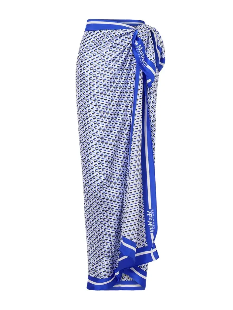 Max Mara Beachwear Spuma Printed Silk Pareo