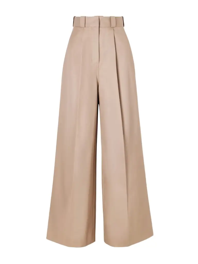 Balenciaga Pleated Cotton Wide-leg Pants