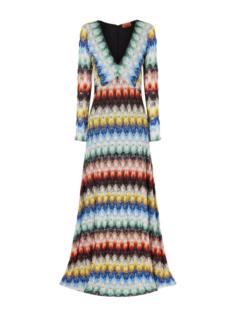 Missoni Striped Metallic Crochet-knit Maxi Dress