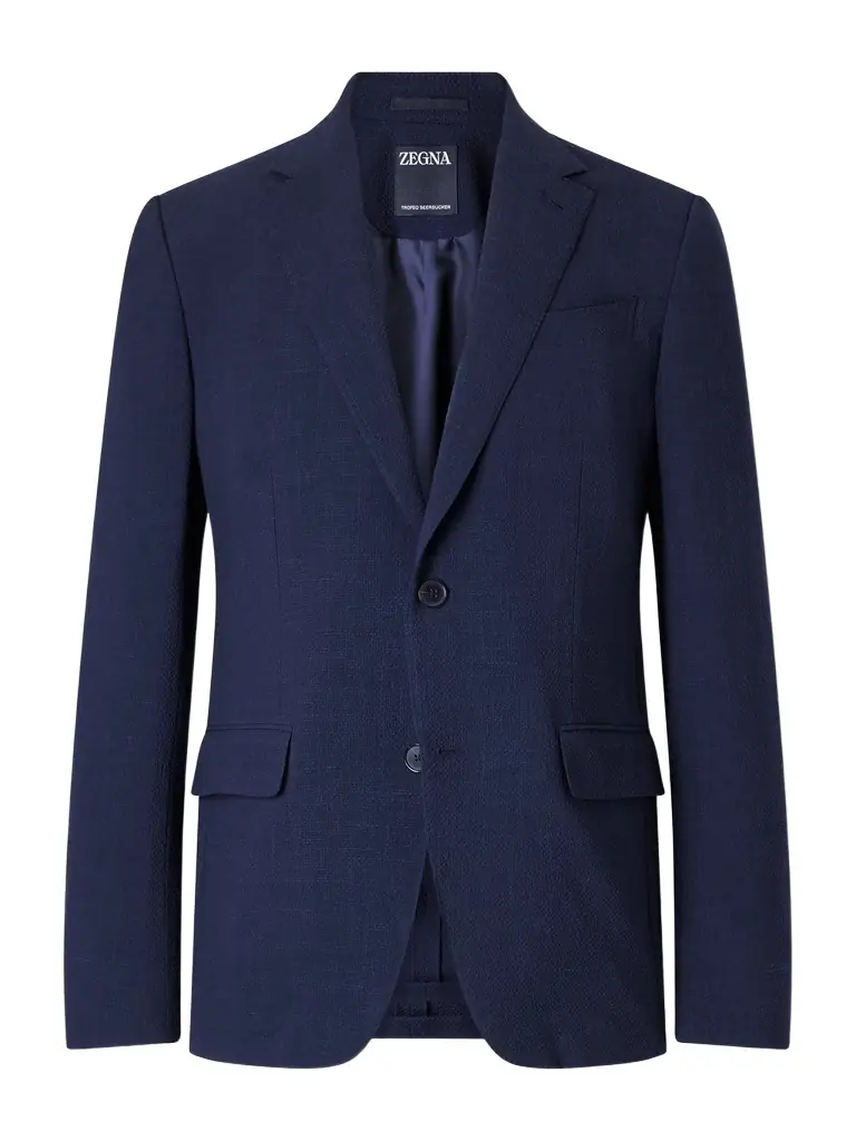 Zegna Wool, Silk and Linen-Blend Seersucker Jacket - Men - Women's Clothing