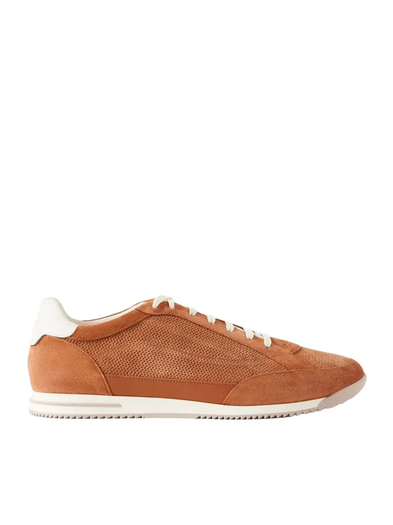 Brunello Cucinelli Leather-Trimmed Suede Sneakers - Men