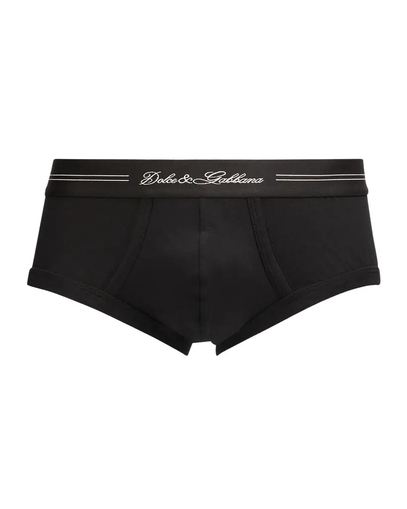 Dolce & Gabbana Men 's Jersey Stretch Logo Script Briefs
