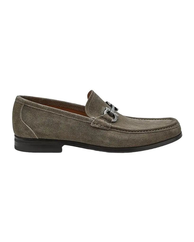 Ferragamo Men 's Gancini-Buckle Leather Loafers