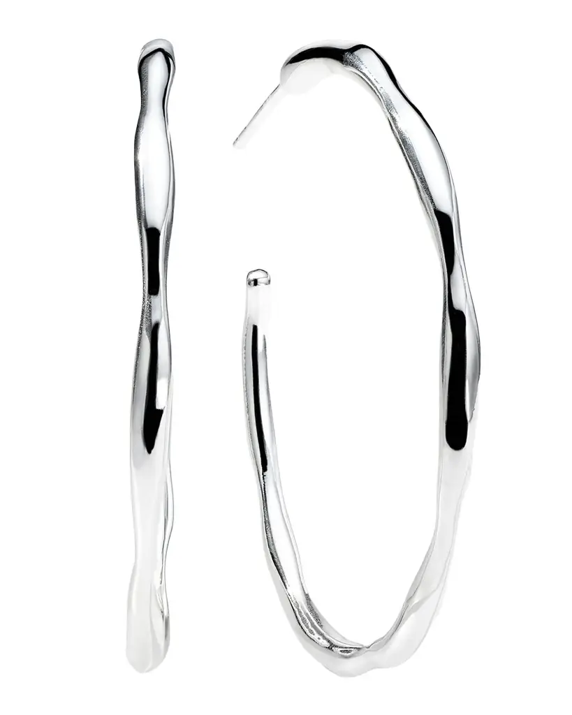 Ippolita Sterling Silver Classico Medium Thin Squiggle Hoop Earrings