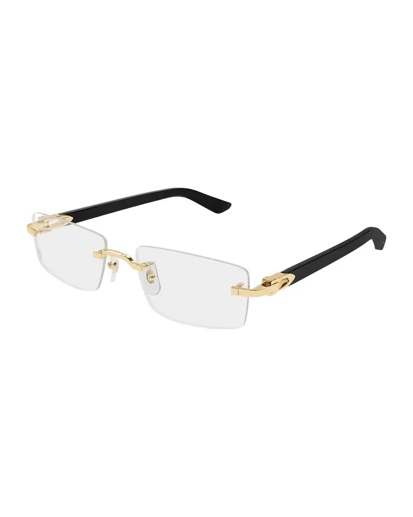 Cartier Men 's Metal C-Hinge Rectangle Optical Frames