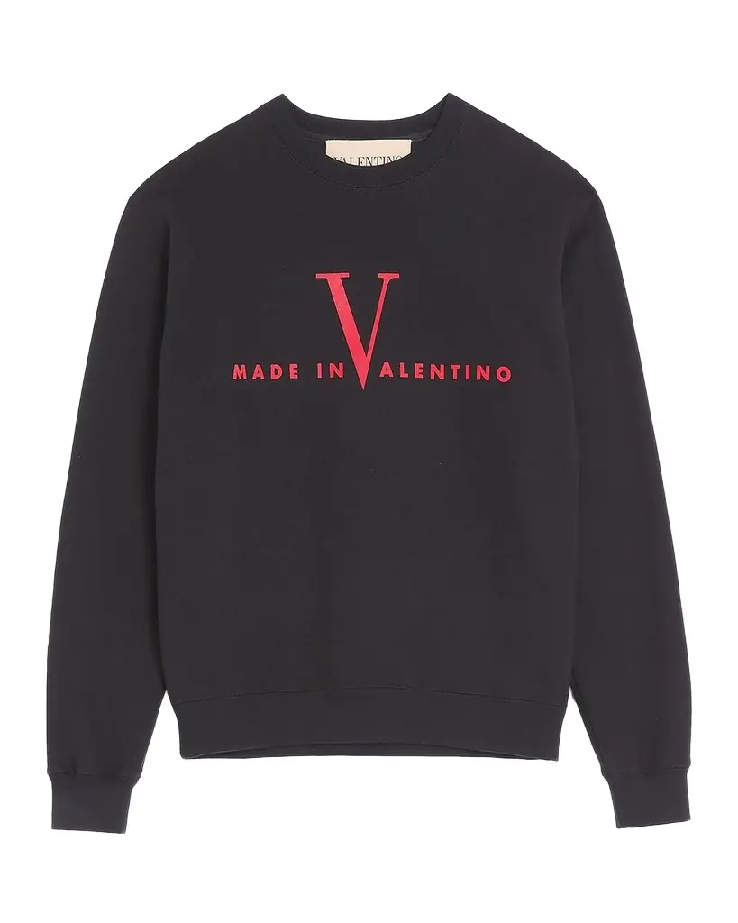 Valentino Garavani Men 's Made In Valentino Print Cotton Crewneck Sweatshirt