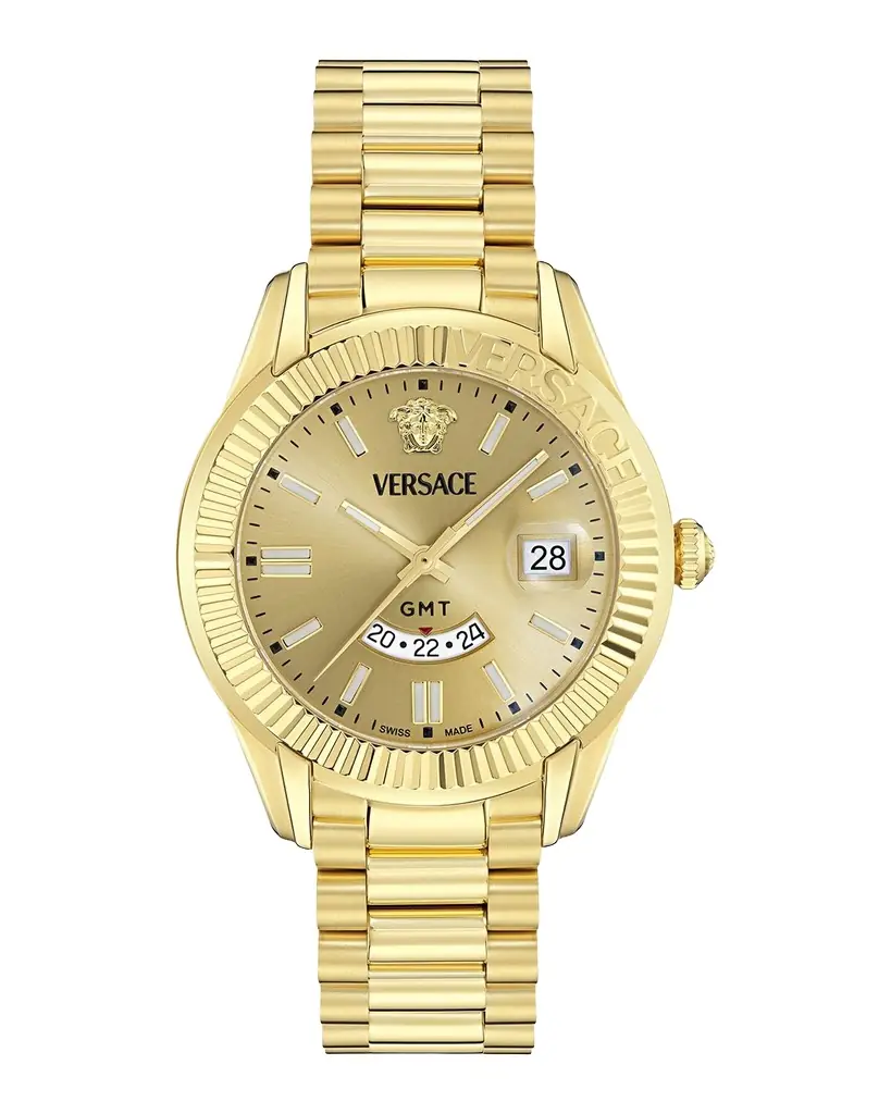 Versace Men 's Apodis 41mm IP Yellow Gold Bracelet Watch