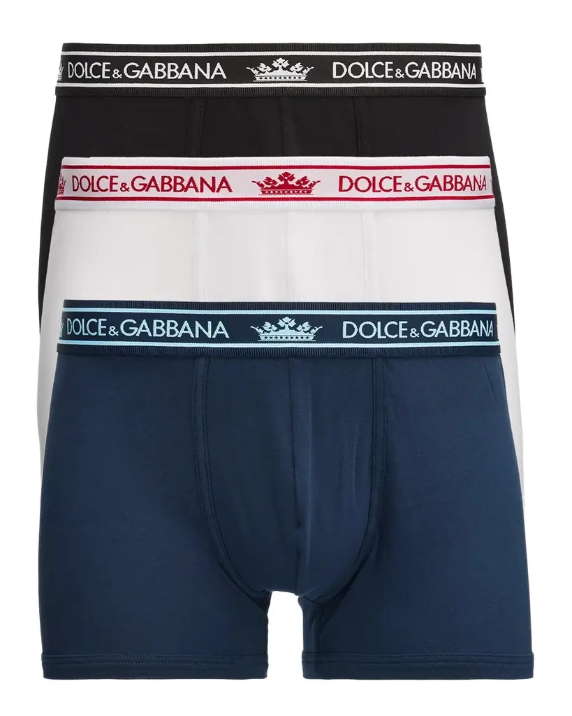 Dolce & Gabbana Men 's Cotton Jersey Crown ogo 3-Pack Boxer Briefs