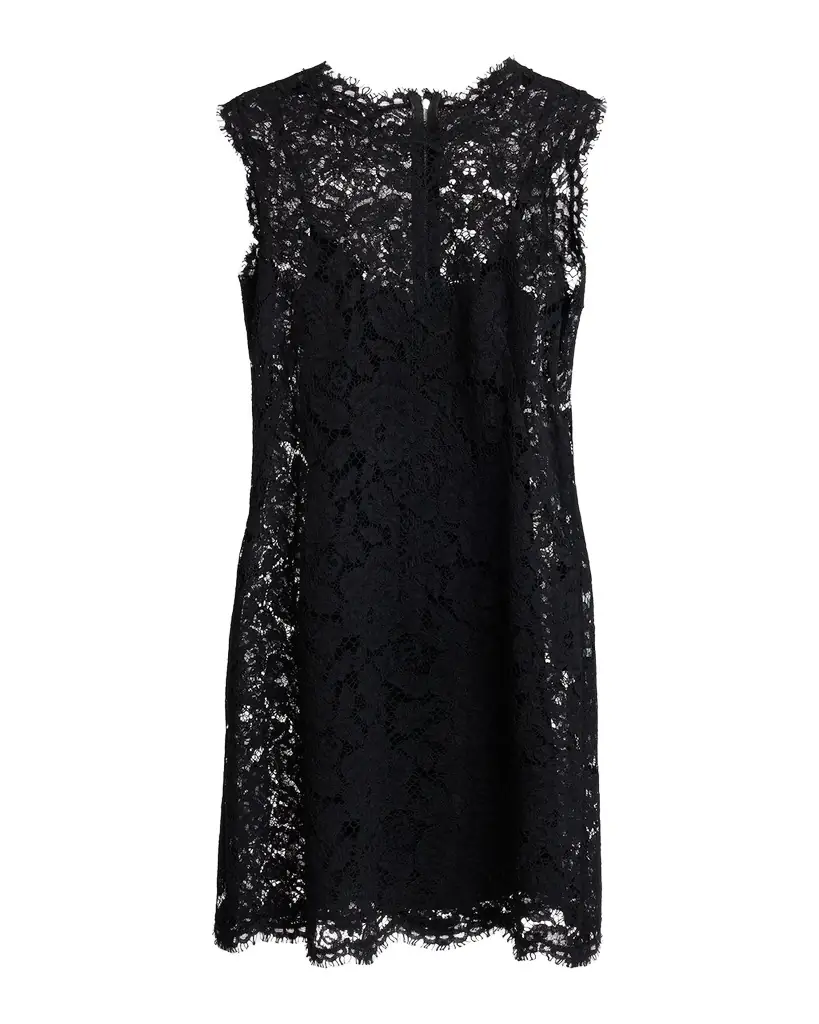 Dolce & Gabbana Sleeveless Floral Lace A-Line Dress