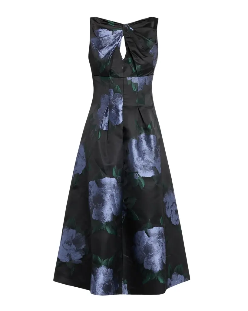 kay unger midi a-line ruffled begonia dress Begonia Midi Dress Kay Unger
