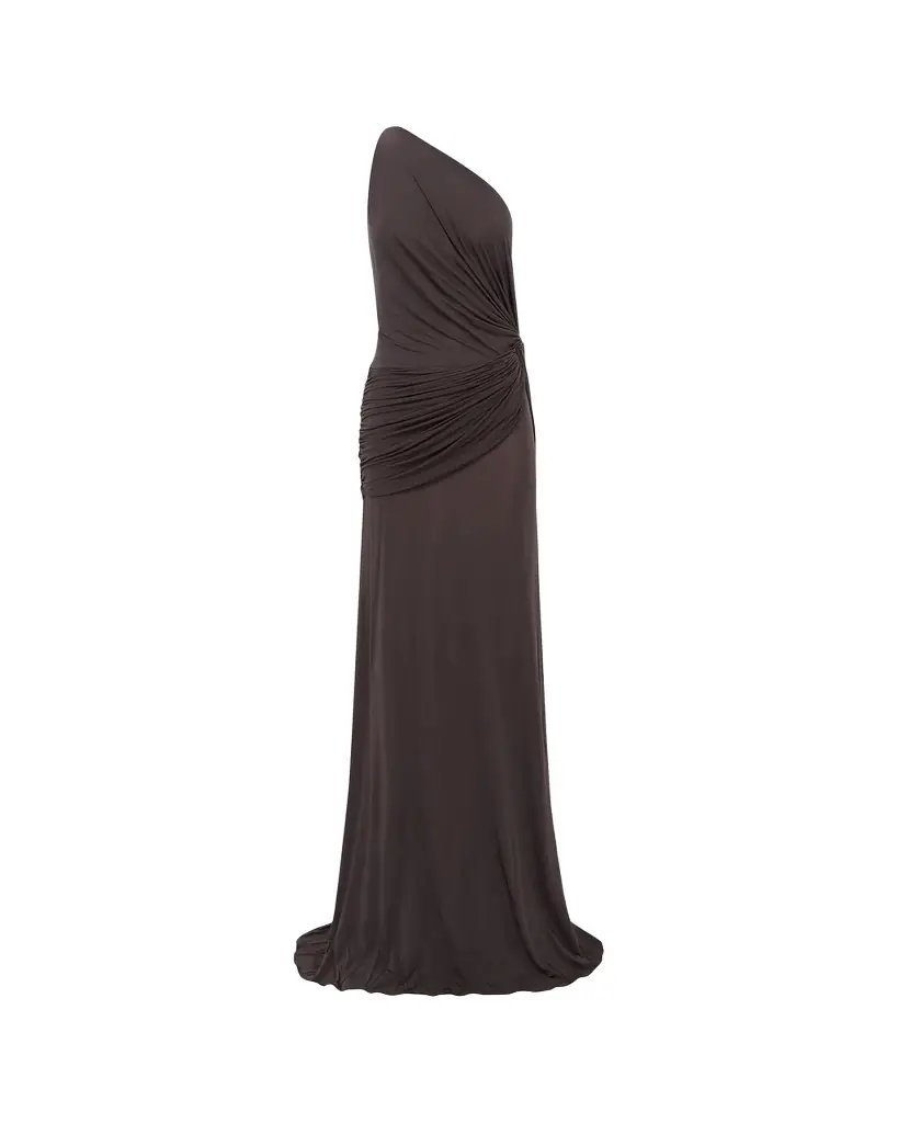 Alex Perry One-Shoulder Twisted Jersey Maxi Dress