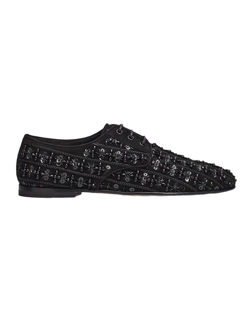 Dolce & Gabbana Men 's Embellished Suede Derby Shoes