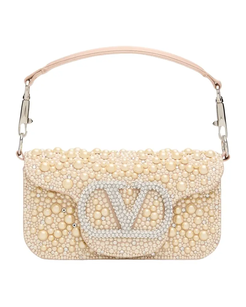 Valentino Garavani Loco Pearly Satin Shoulder Bag
