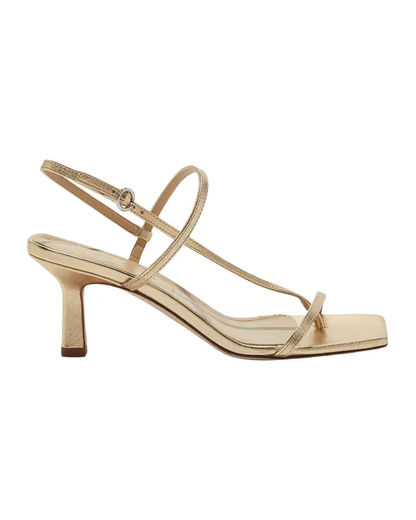 Aeyde 65mm Elise Metallic Nappa Leather Sandals