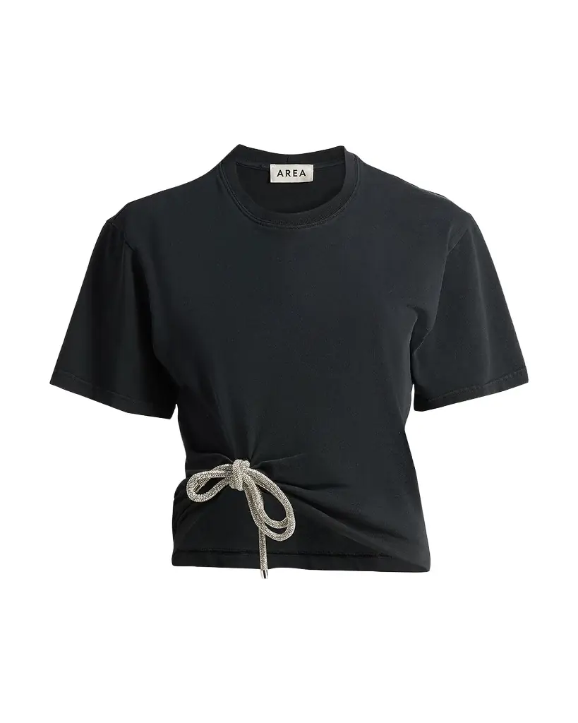 AREA Crystal Bow Short-Sleeve T-Shirt