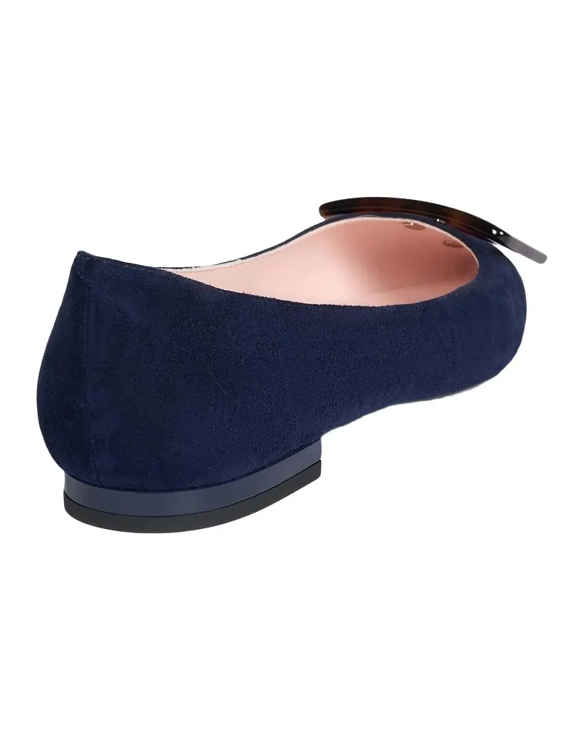 Roger Vivier Gommettine Suede Ballerina Flats