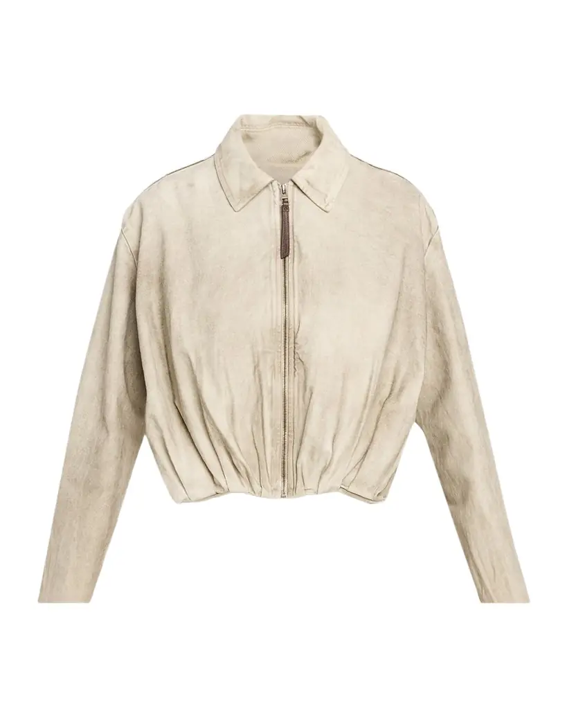 Loewe Coated Denim Draped Bomber Jacket