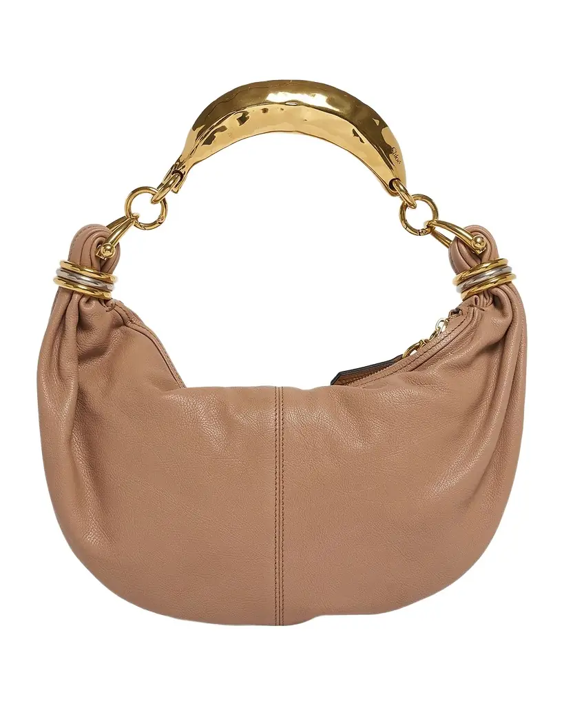 Chloe Mini Banana Hobo Bracelet Bag in Leather