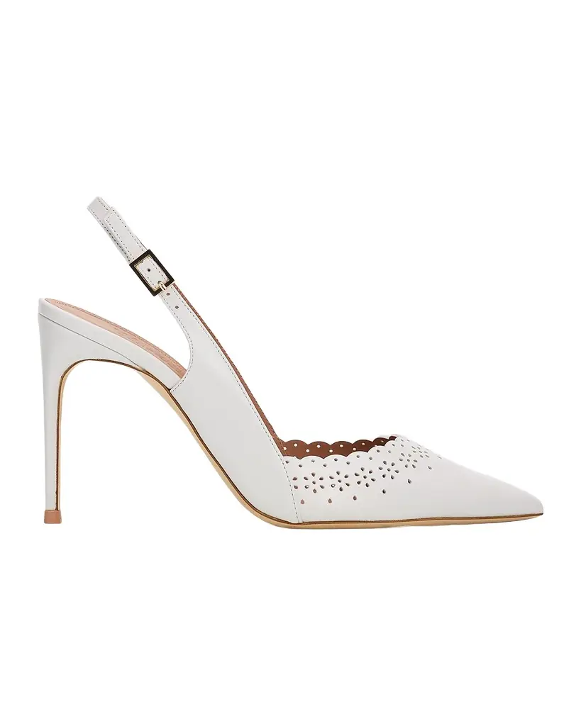 Malone Souliers 90mm Sunny Broderie Leather Slingback Pumps