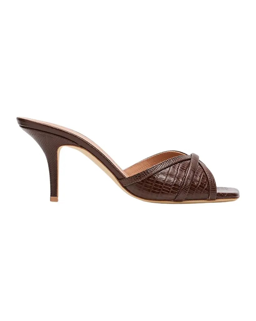 Malone Souliers 70mm Perla Embossed Leather Mule Sandals