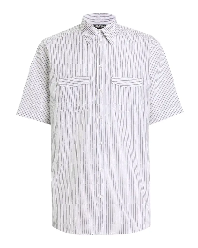 Dolce & Gabbana Men 's Stripe Cotton Poplin Short-Sleeve Shirt