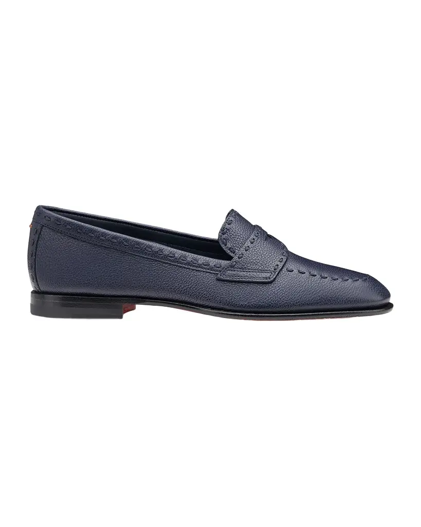 Santoni Marlene Leather Penny Loafers