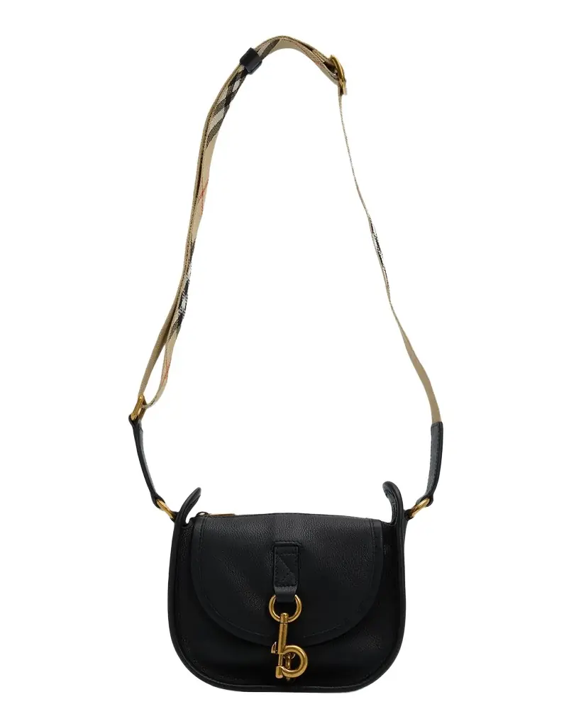 Burberry Mini B Clip Leather Messenger Bag