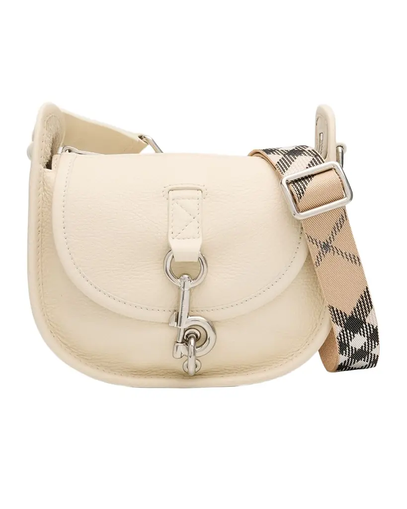 Burberry Mini B Clip Leather Messenger Bag