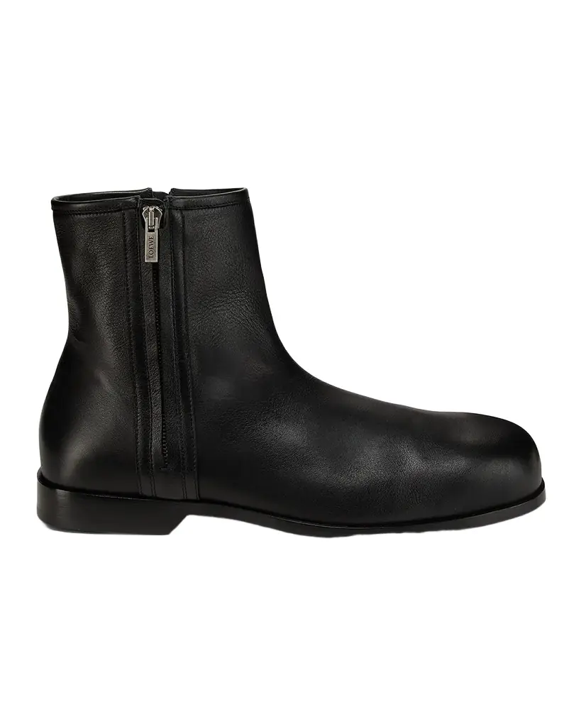 Loewe Men 's Bobine Leather Side-Zip Ankle Boots