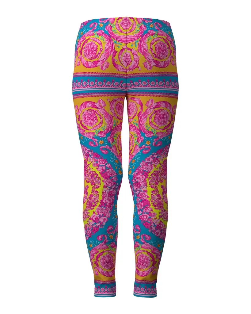 Versace Girl 's Electric Barocco Cotton Leggings, Size 6-14