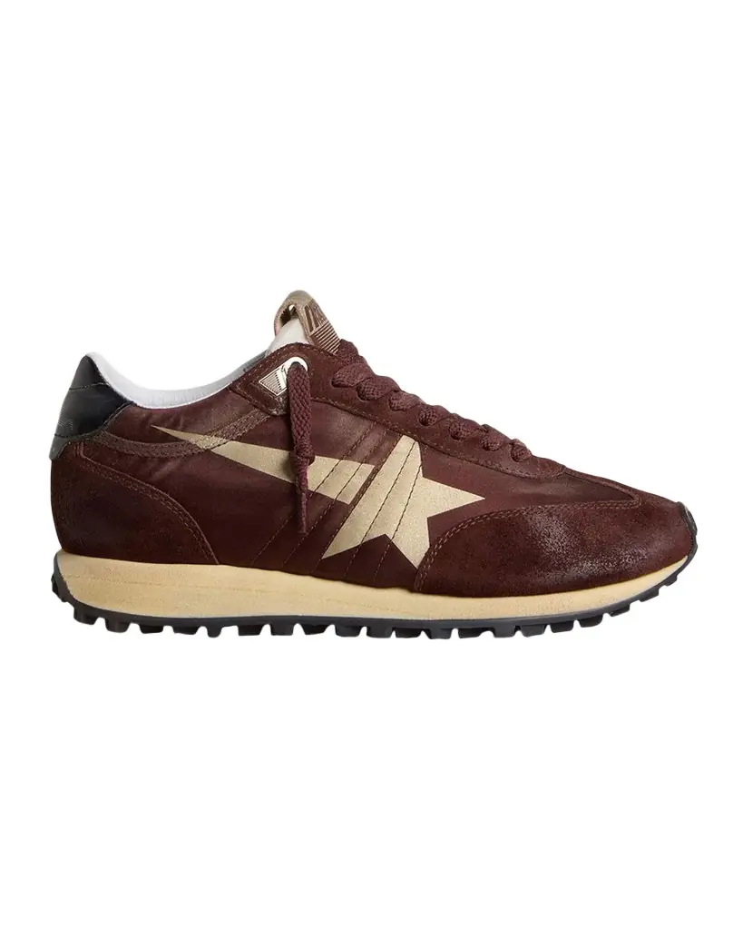 Golden Goose Running Marathon Nylon and Mixed Leather Sneakers