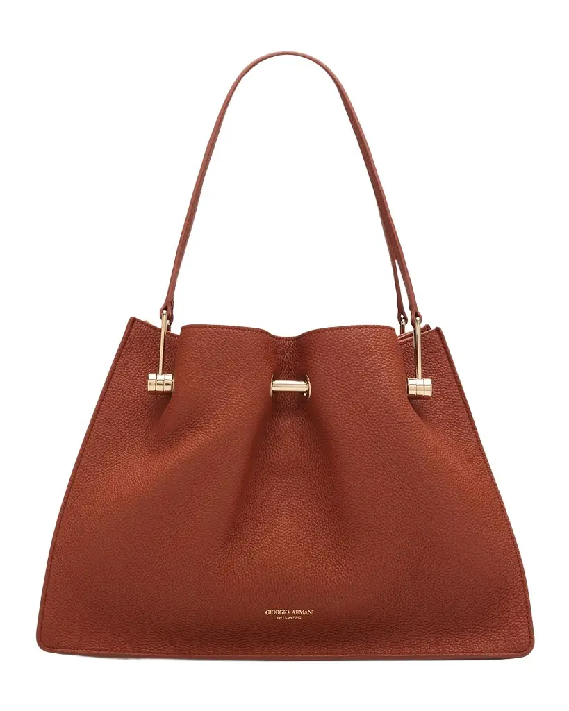 Giorgio Armani Pebbled Leather Small Shopper Bag