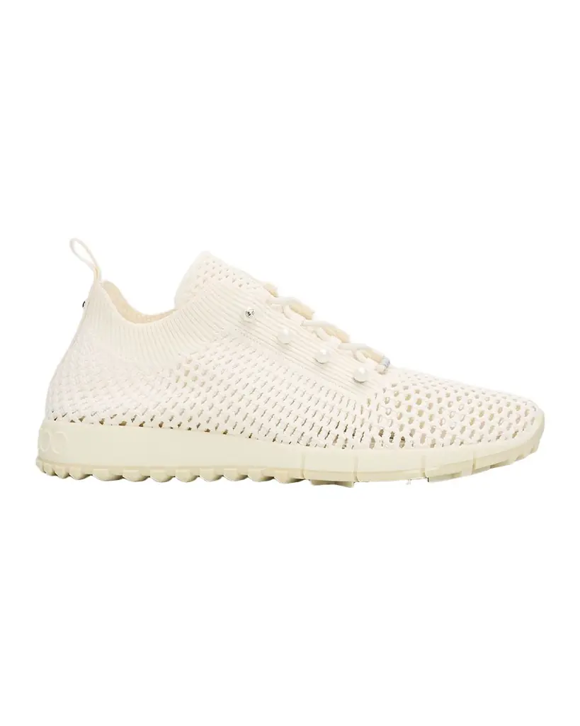 Jimmy Choo Veles Crochet-Knit Low-Top Trainers
