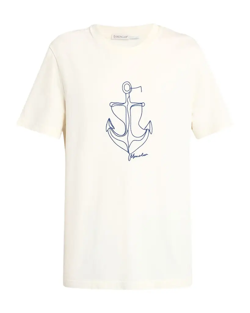 Moncler Men 's Anchor Linework Logo T-Shirt
