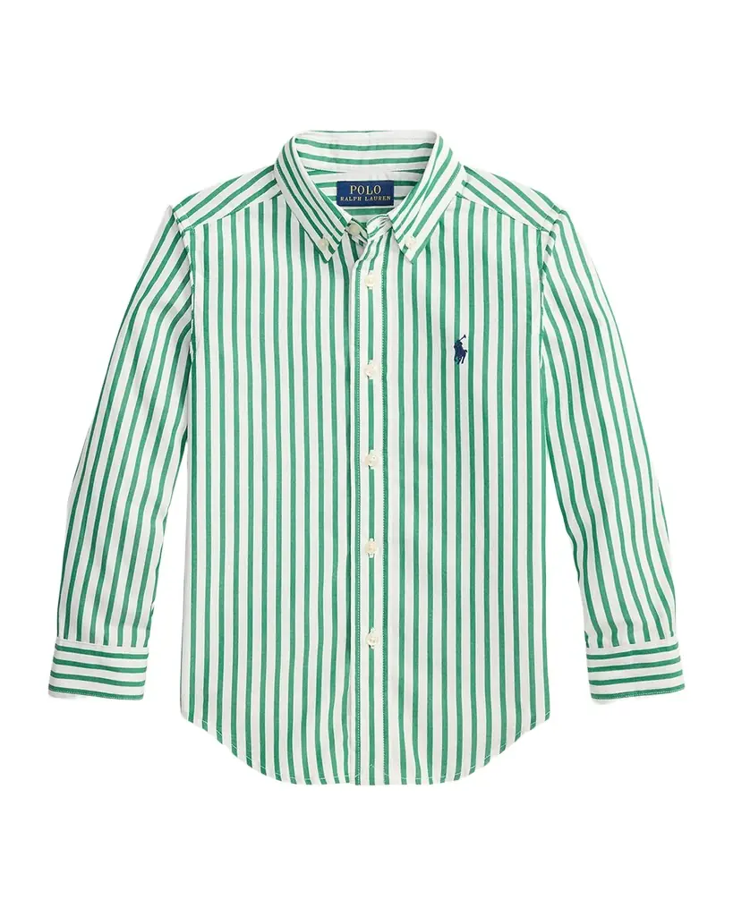 Polo Ralph Lauren Boy 's Striped Cotton Poplin Shirt, Size 2-7
