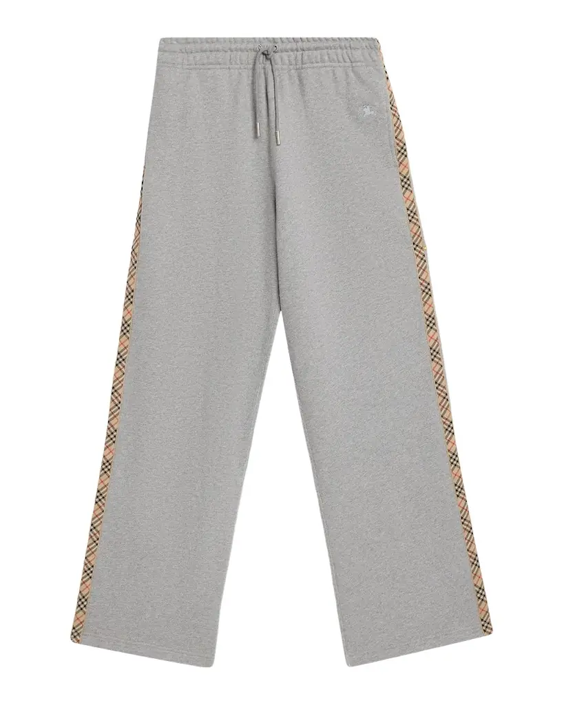 Burberry Jodie Check Side-Stripe Straight-Leg Track Pants